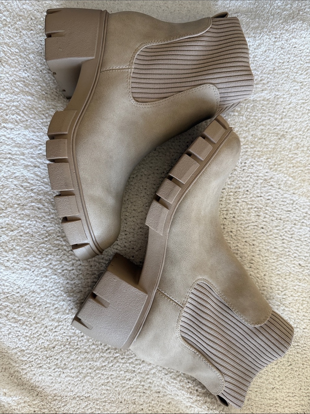 Universal Thread Chunky Taupe Chelsea Lug Booties